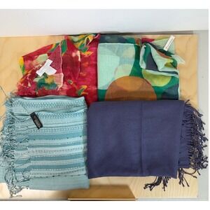 Lot of 4 Scarves‎ - Jessica Simpson Accessory Street Blue Purple Red Multi